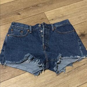 Levi’s Cut-Offs Dark Wash Denim Shorts Size 28 Button Fly
